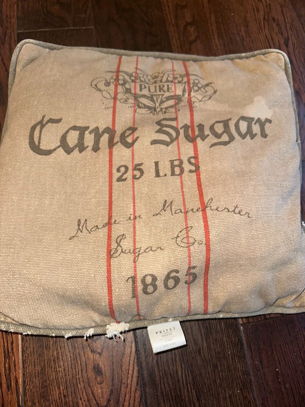 Privet House at Target Vintage Cane Sugar Feed Sack Throw Pillow Cushion